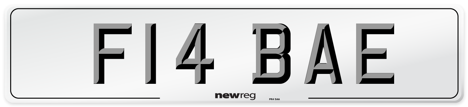 F14 BAE Number Plate from New Reg